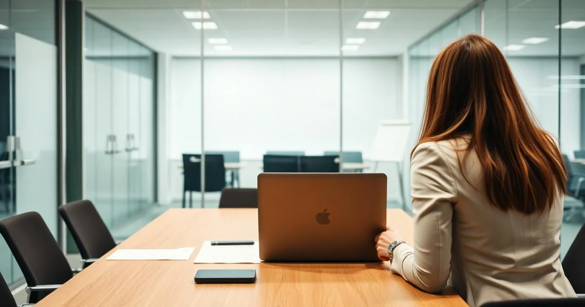 Two professionals reviewing an inheritance tax and Business Property Relief schedule on a laptop in a modern UK accountancy meeting room